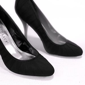 White House Black Market Audrey fabric upper recon leather sole, heels, shoes